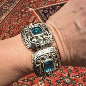 Brighton Silver Bracelet with Blue Accents